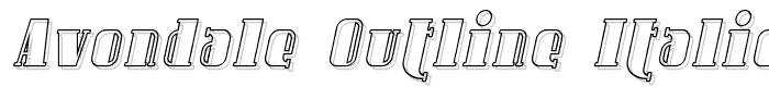 Avondale Outline Italic font